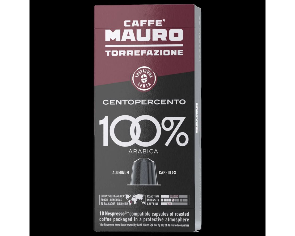 Caffe Mauro Centopercento 100% Arabica Kapseln Nespresso© Kompatibel