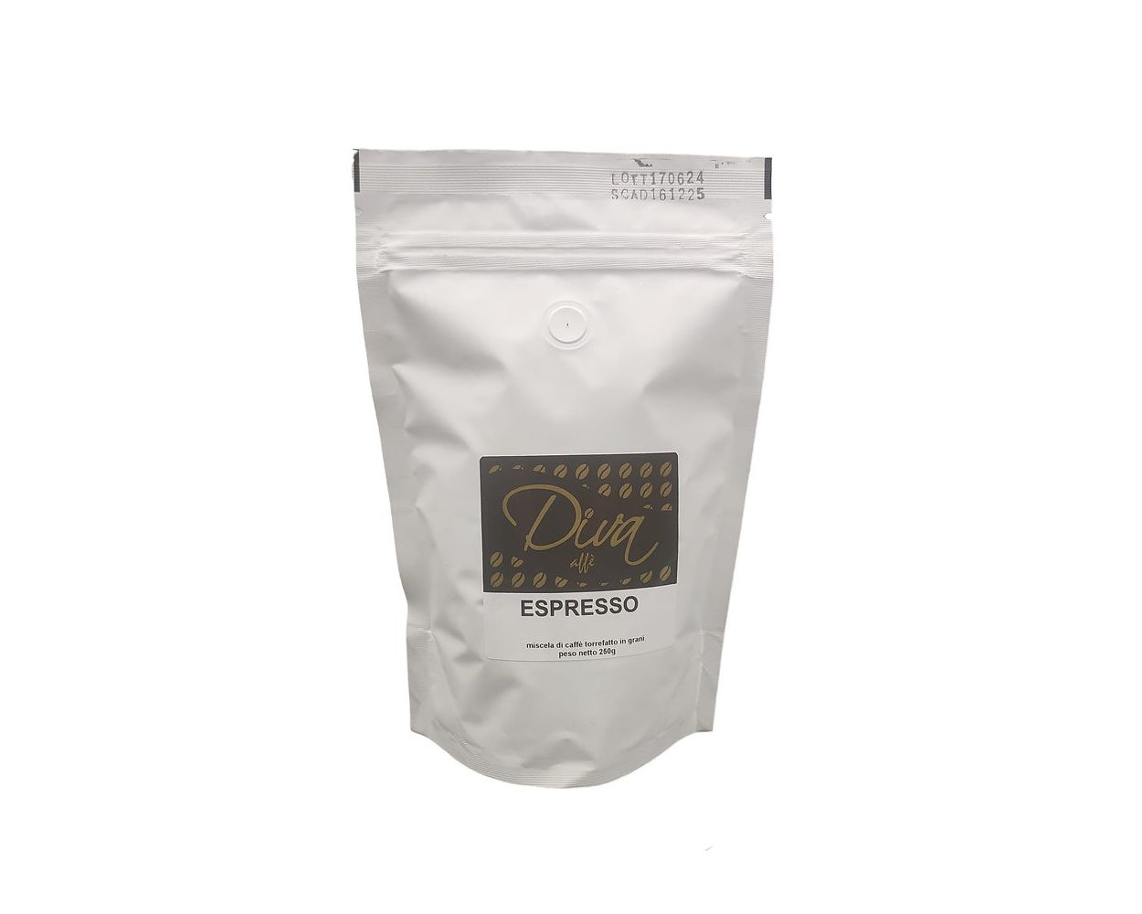 Diva Caffé - Espresso Originale 60/40% (Bohnen) 250 Gr. Doy Pack